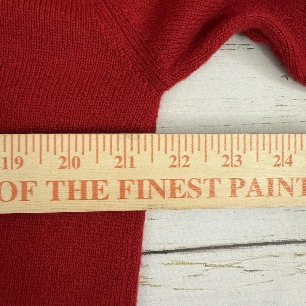 Brooks Brothers Sweater Mens M Red 3-Ply Scottish Cashmere V-Neck Knit